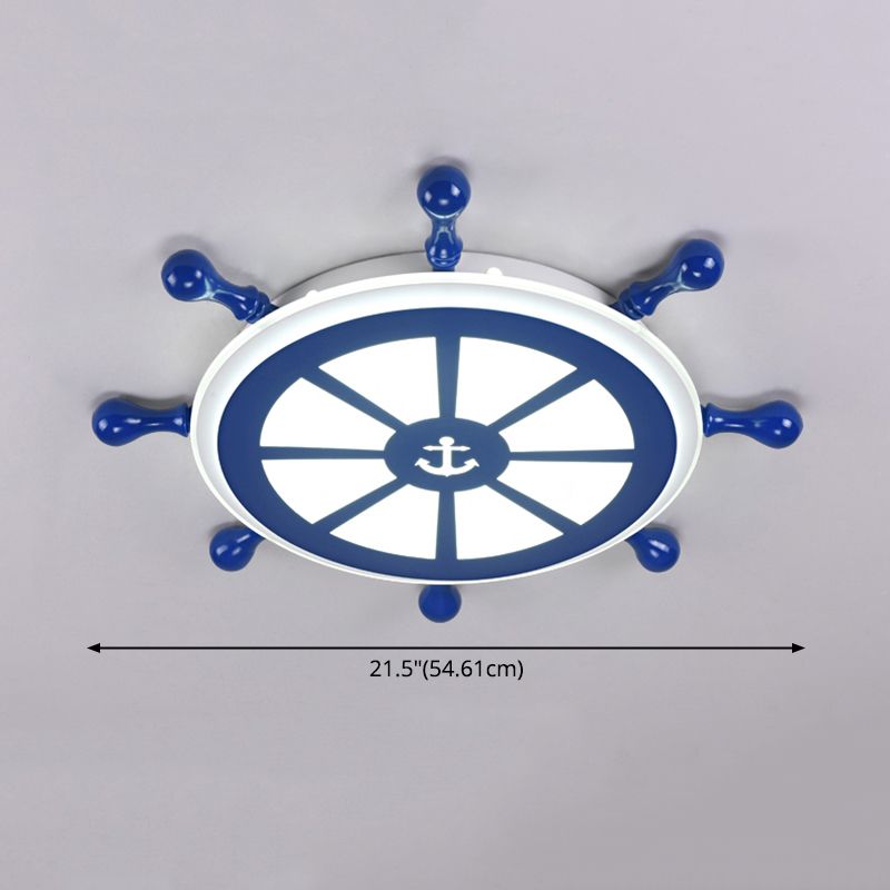 Plafonnier Ancre Style Enfants En Métal LED Chambre Plafond Plafonnier En Bleu