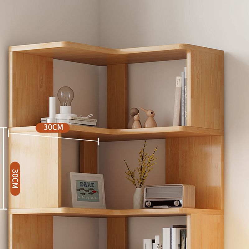 Contemporary Style Open Back Bookshelf Engineered Wood Bookcase with Shelves