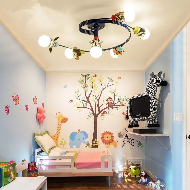 Twist Arm Semi Flushmount Light with Animal Modern Metal LED Lámpara de techo para oficina para oficina