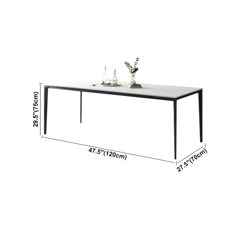 Sintered Stone Industrial Style Table 4 Legs Base Rectangle Dining Table for Home