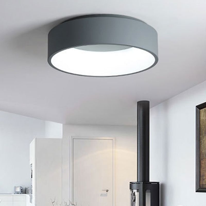 Modern Nordic LED Macaron Ceiling Light Aluminium Circular Flush Mount with Acrylic Shade
