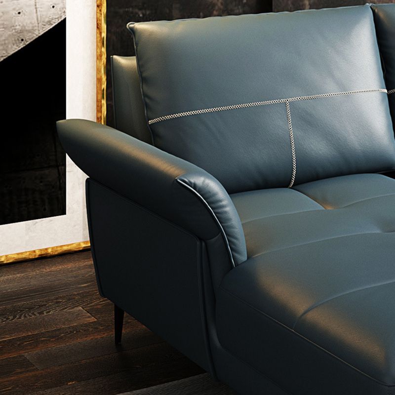 Azure Cushion Back Modern Living Room L-Shape Stationary Sofa & Chaise