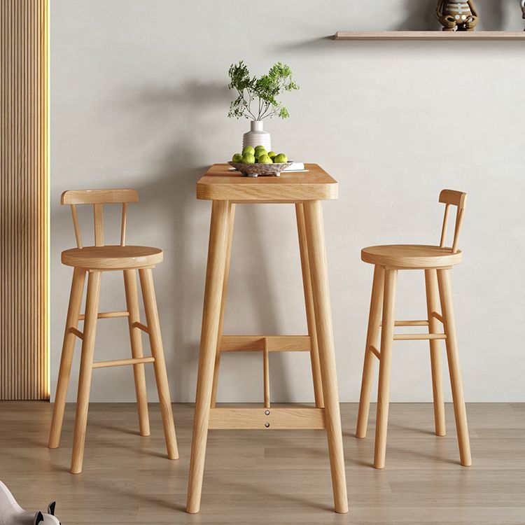 Modern Style Rectangle Bar Table 1/2/3 Pieces Pine Solid Wood Counter Table