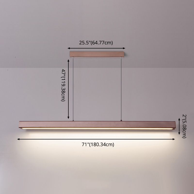Contemporary LED Island Pendant Light Linear Hanging Island Light with Metal Shade