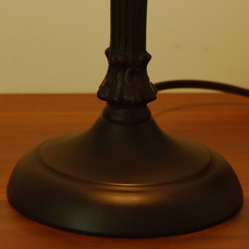 Halbzylindertischbeleuchtung 1-Licht-Buntglas antike Nachttischlampe für Bett