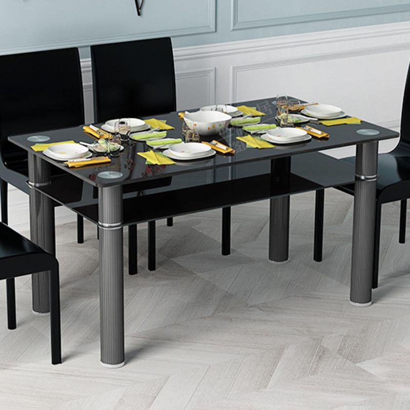 Metall modernes Rechteck Innentischglas Tisch für Küche und Esszimmer