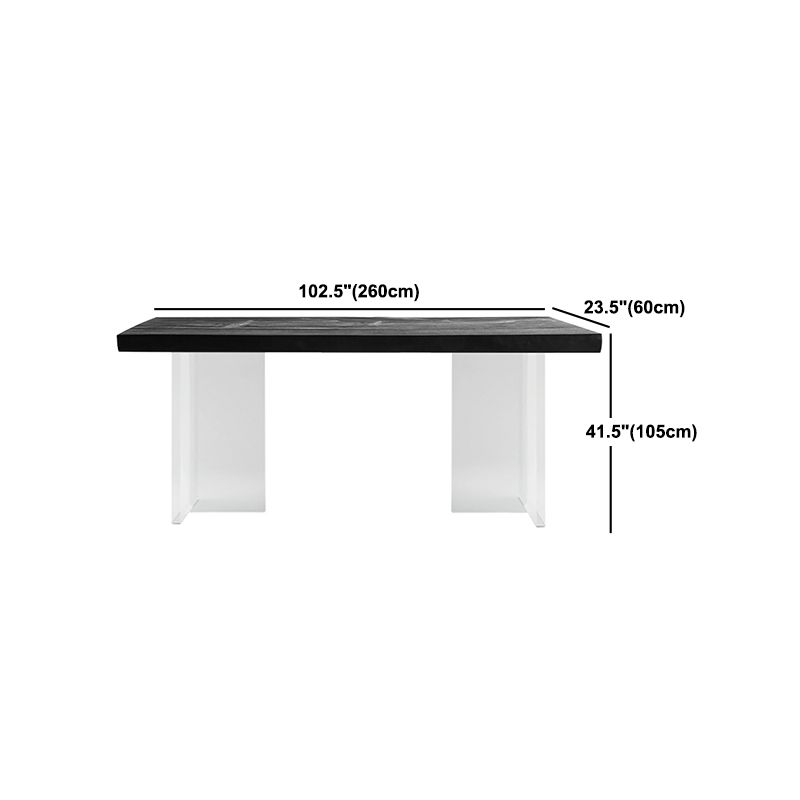 Black Ash Wood Top Bar Table Modern Pub Table with Acrylic Base