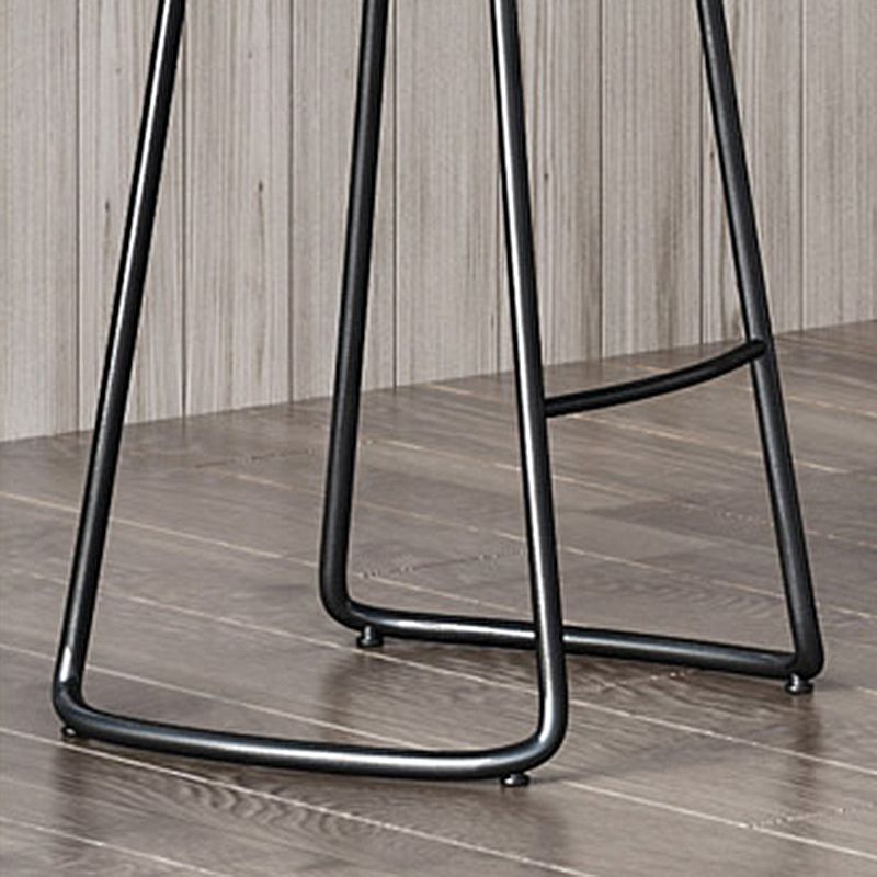 Sgabelli da bar moderni in legno senza schienale sgabello sedile contornato con gambe di ferro
