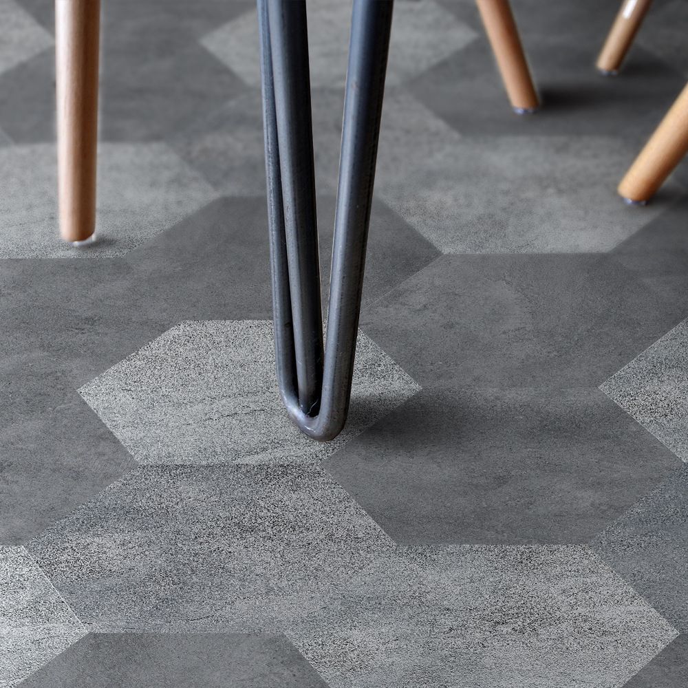 Peel and Stick Vinyl Flooring Dark Matte Vinyl Flooring with Stone Look