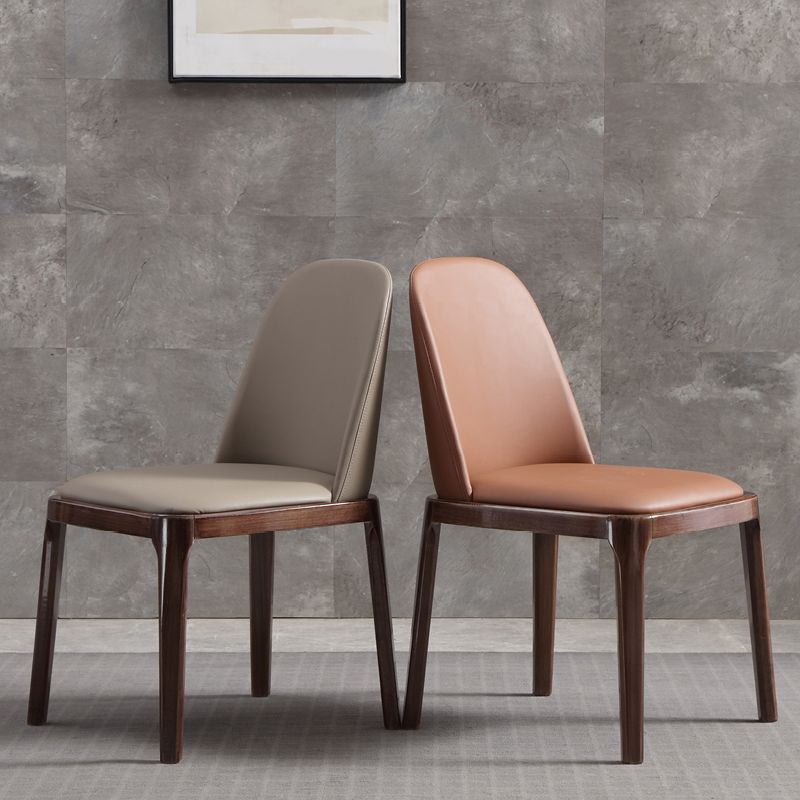 Faux Leather Dining Chairs Industrial Parsons Armless Side Chair