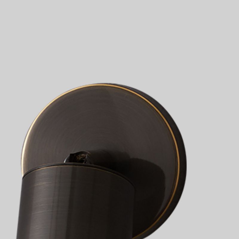 Cylinder Wall Sconce Solid Brass Wall Lighting Fixture in Black Finish