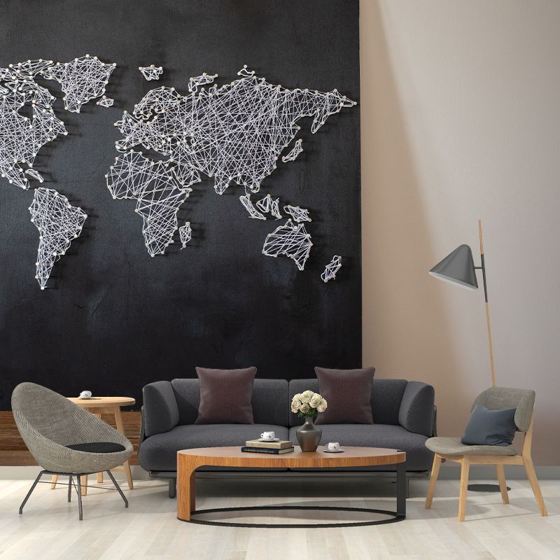 Photography Stain Resistant Mural Wallpaper Map Indoor Wall Mural