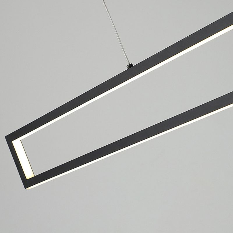 39.4 "de large style minimaliste LED île clairs Black Metal Long Strip Suspension Lampe pour le bar de cuisine