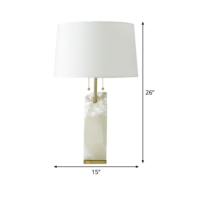 Modernisme 1 tête de chevet de tête lampe à tambour blanc livre Light avec de l'ombre en tissu