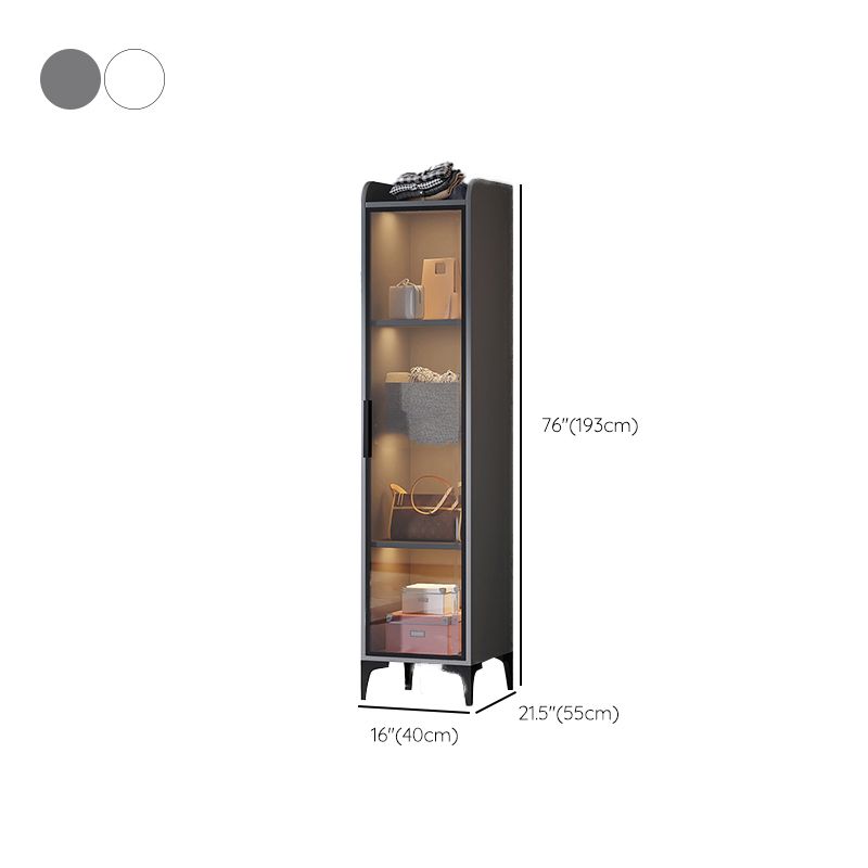Contemporary Wood Frame Wardrobe Freestanding Wardrobe with Glass Doors