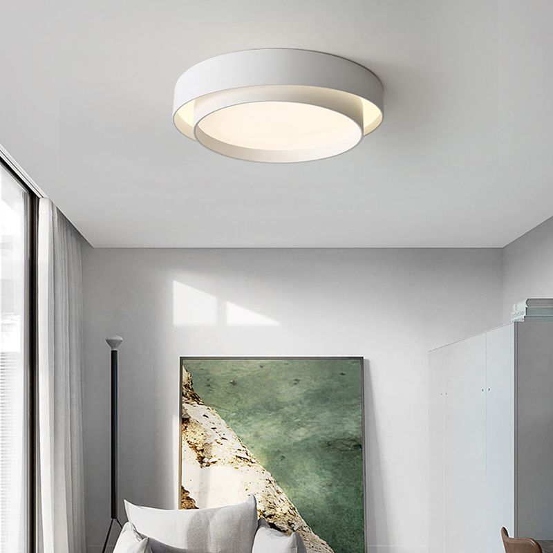 Circular LED Flush Mount in Modern Minimalist Style Wrought Iron Ceiling Fixture with Acrylic Shade