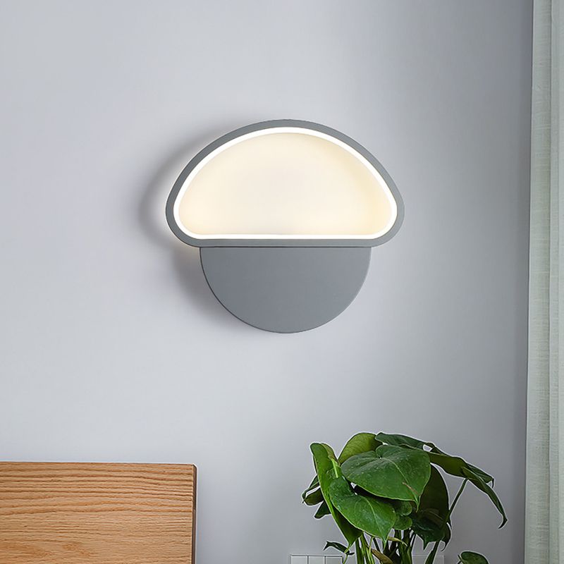 Mushroom Shaped Wall Lamp Sconce Contemporary Acrylic Grey LED Wall Mount Light for Bedroom