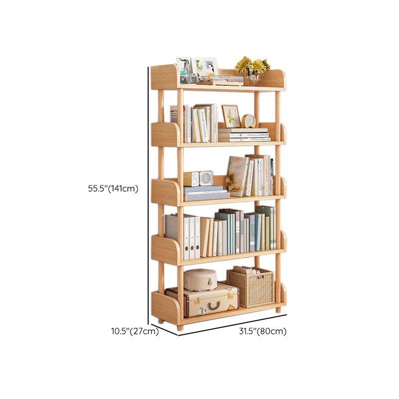 Contemporary Engineered Wood Bookcase Standard Open Back Bookshelf with Shelves