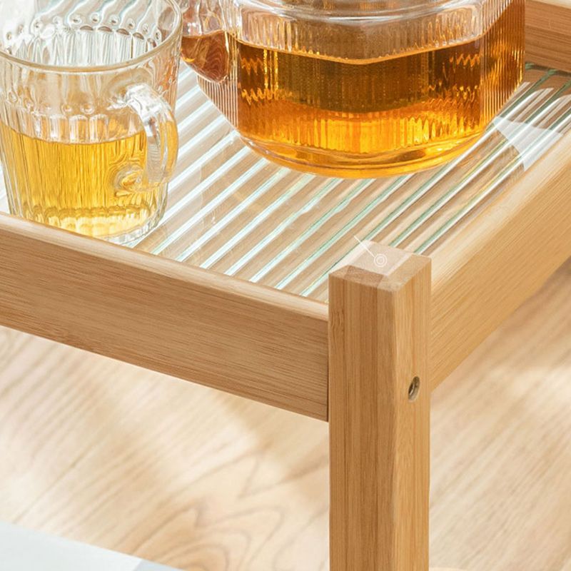 11" Wide Contemporary Corner Table Storage Clear Double Tier Accent Side Table