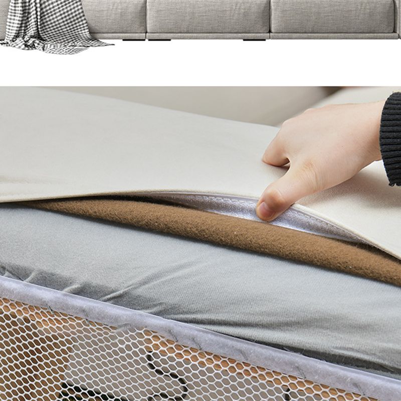 Nordic Stationary Living Room Seating Square Arm Pillows Sofa Chaise