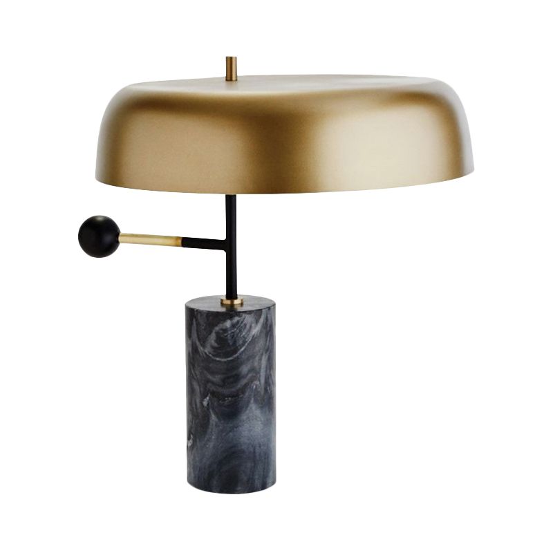 Tambour de tambour Éclairage modernisme métal 1 tête lampe de table de nuit en or pour le chevet