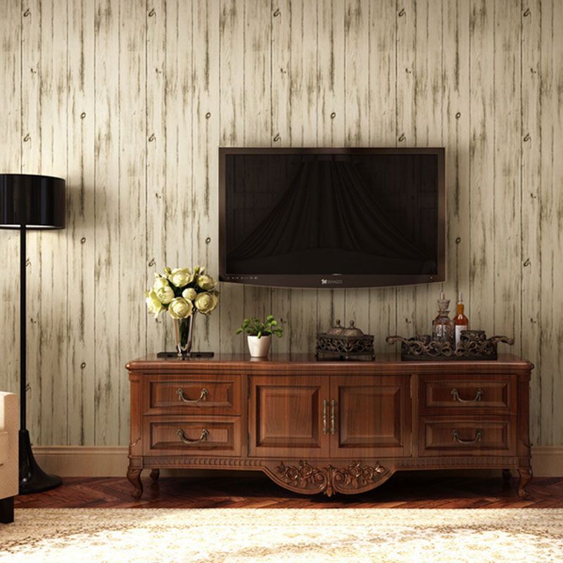 Photography Reclaimed Wood Wallpaper Roll for Living Room in Dark Color, 31-foot x 20.5-inch
