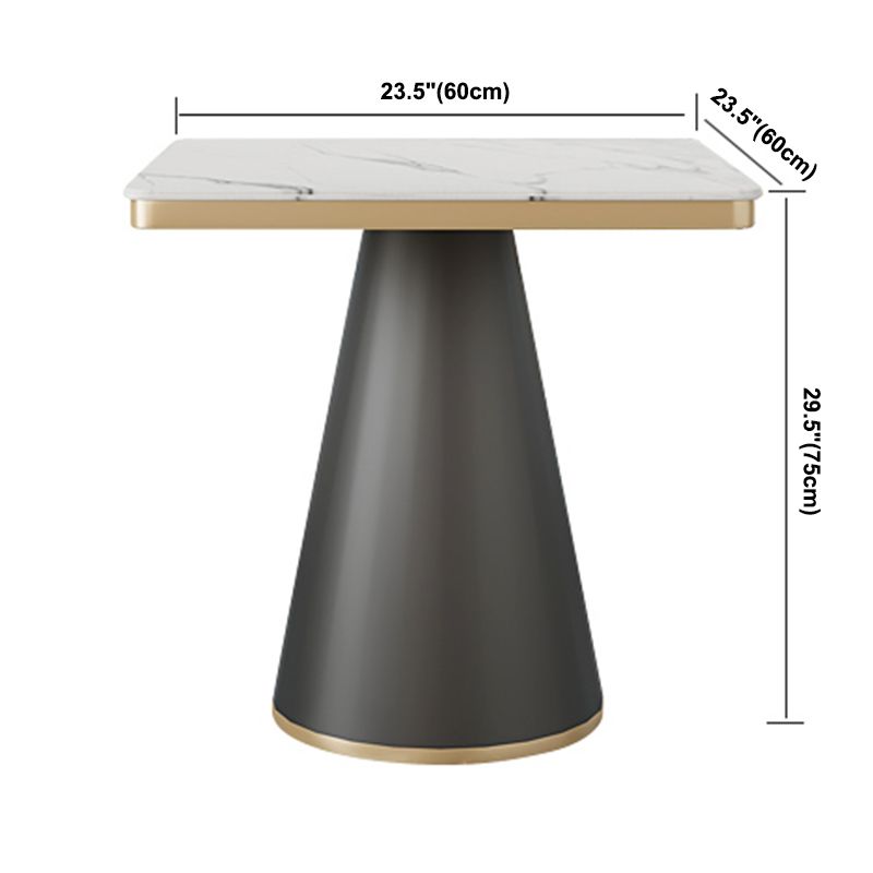 Traditional Luxury Style Dining Table White Sintered Stone Table with Black Frame