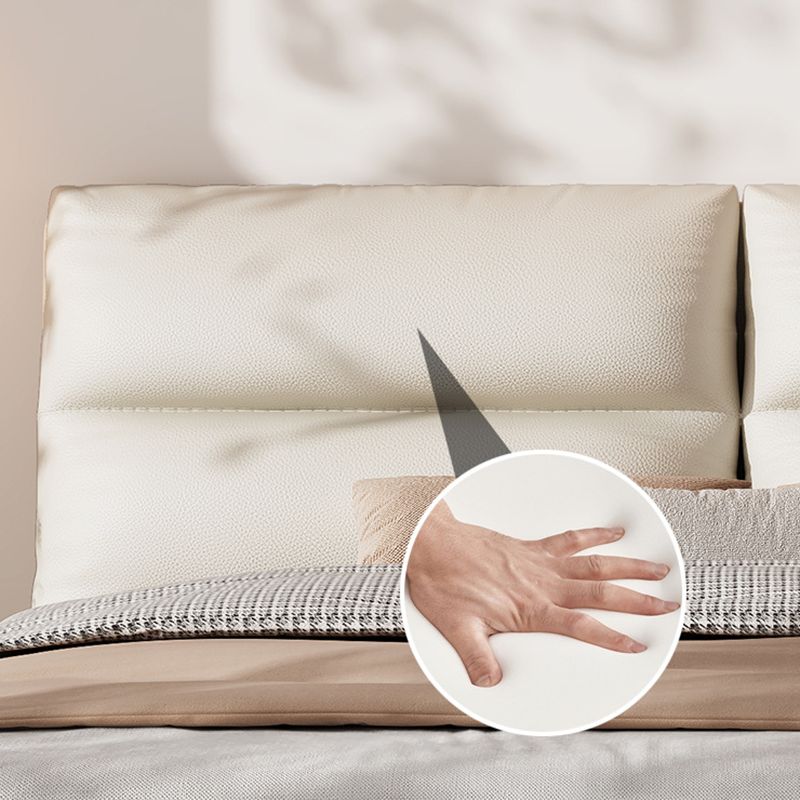 Modern Upholstered Headboard Rectangular Panel Solid Wood Bed Frame