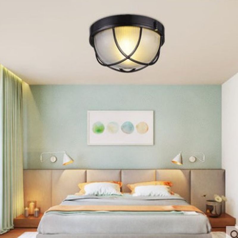 Metal Geometric Flush Mount Lamp Industrial Style 1 Light Flush Ceiling Lights
