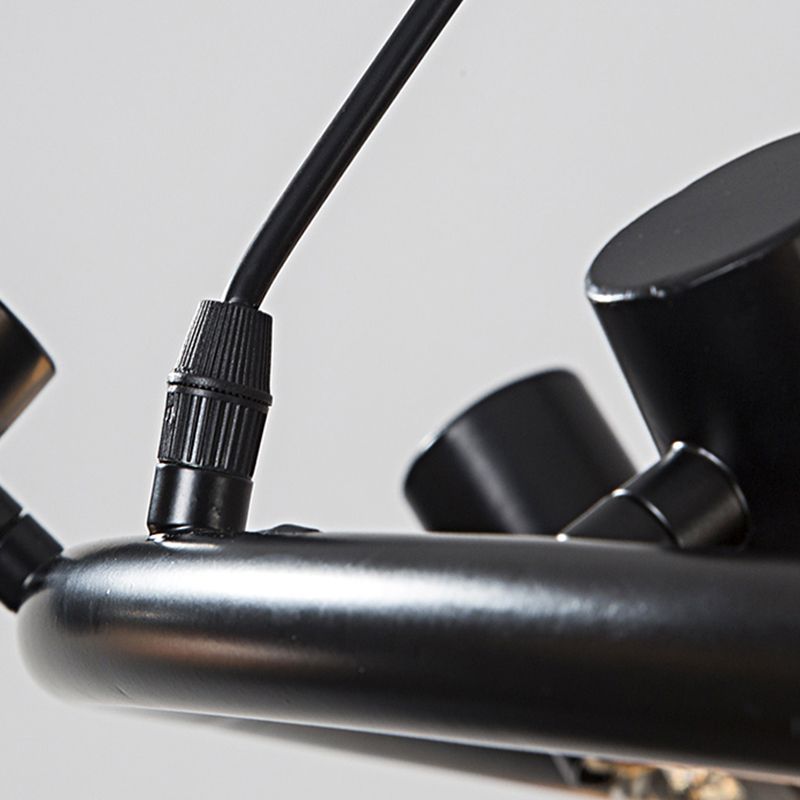 Accesorios de iluminación de araña de ruedas de carretas Luz de suspensión de múltiples cabezas industriales para sala de estar