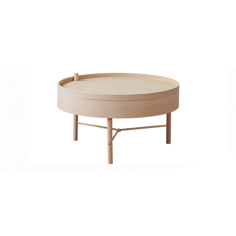 Scandinavian Round 1 Single Coffee Table Solid Wood Cocktail Table