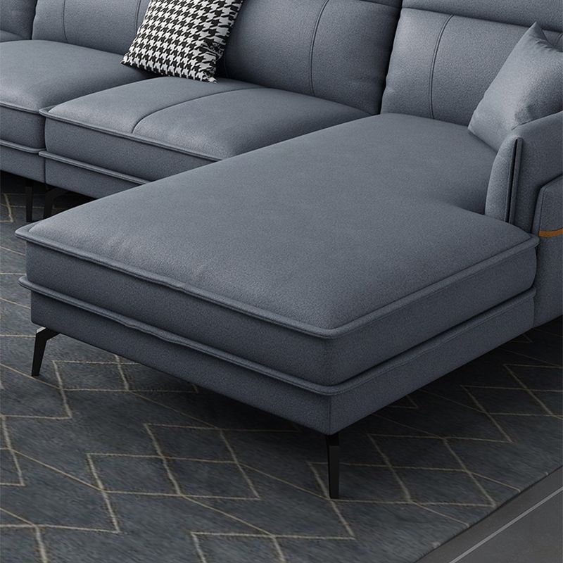 Scandinavian Blue Pillow Back Sectionals/Sofa for Living Room 35.43" High