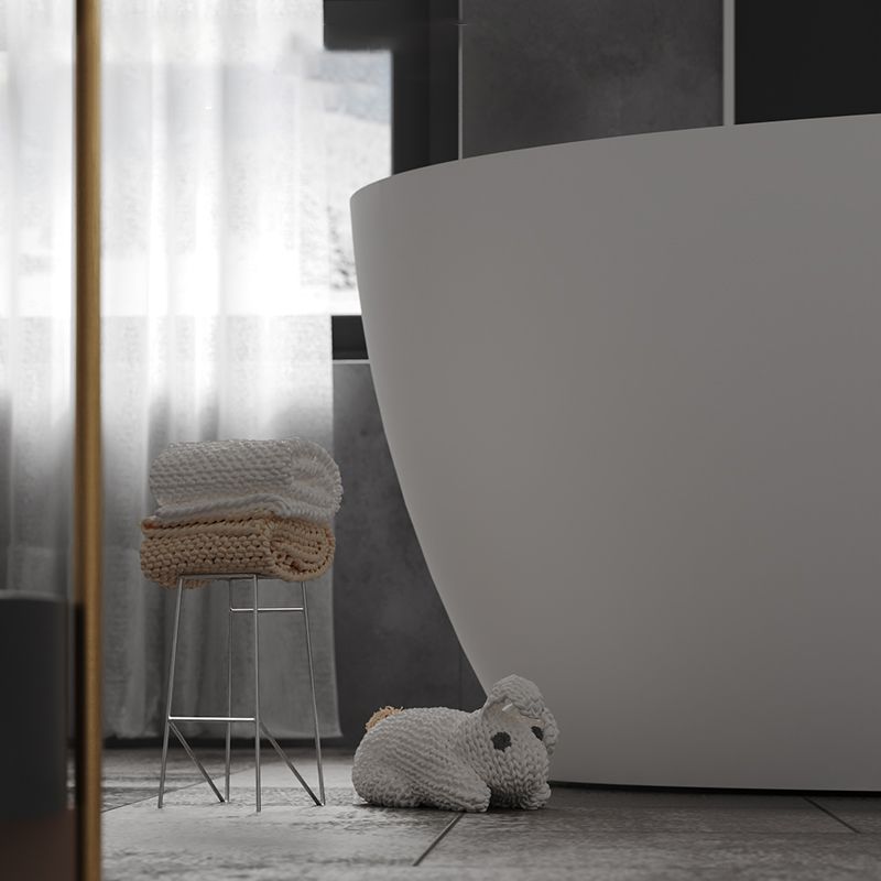 Freestanding Soaking Bathtub Antique Finish Back to Wall Bath Tub