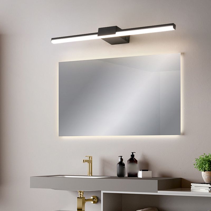 Modern Style Strip Shape Wall Lighting Metal 1 Light Wall Sconces for Shower Room