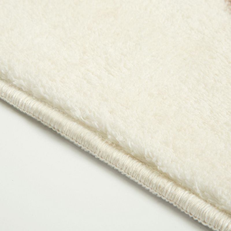 White Modern Carpet Striped Polyester Carpet Washable Carpet for Living Room