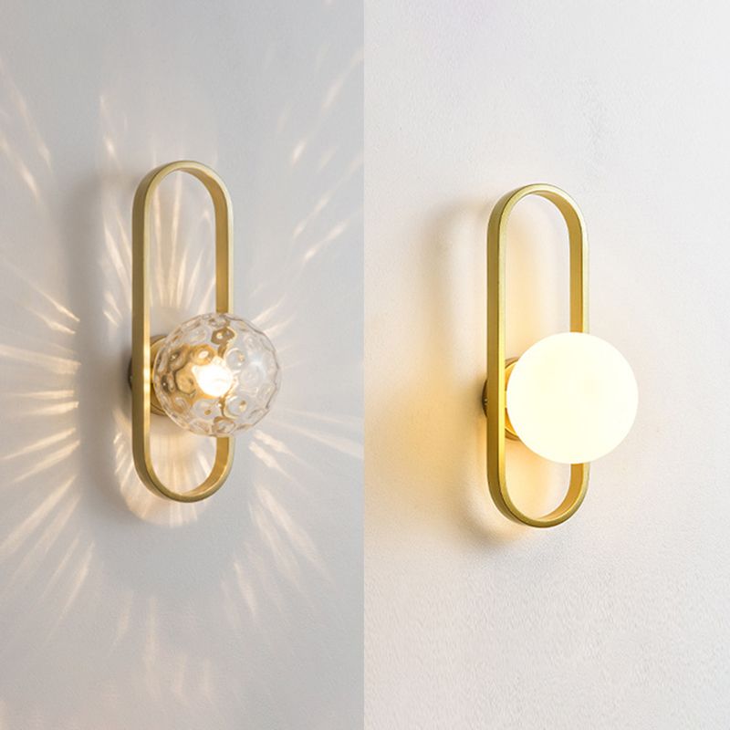 Lampada a parete in vetro a sfera di vetro di semplicità Nordica Design del corridoio del corridoio Aisle Lighting Freessing