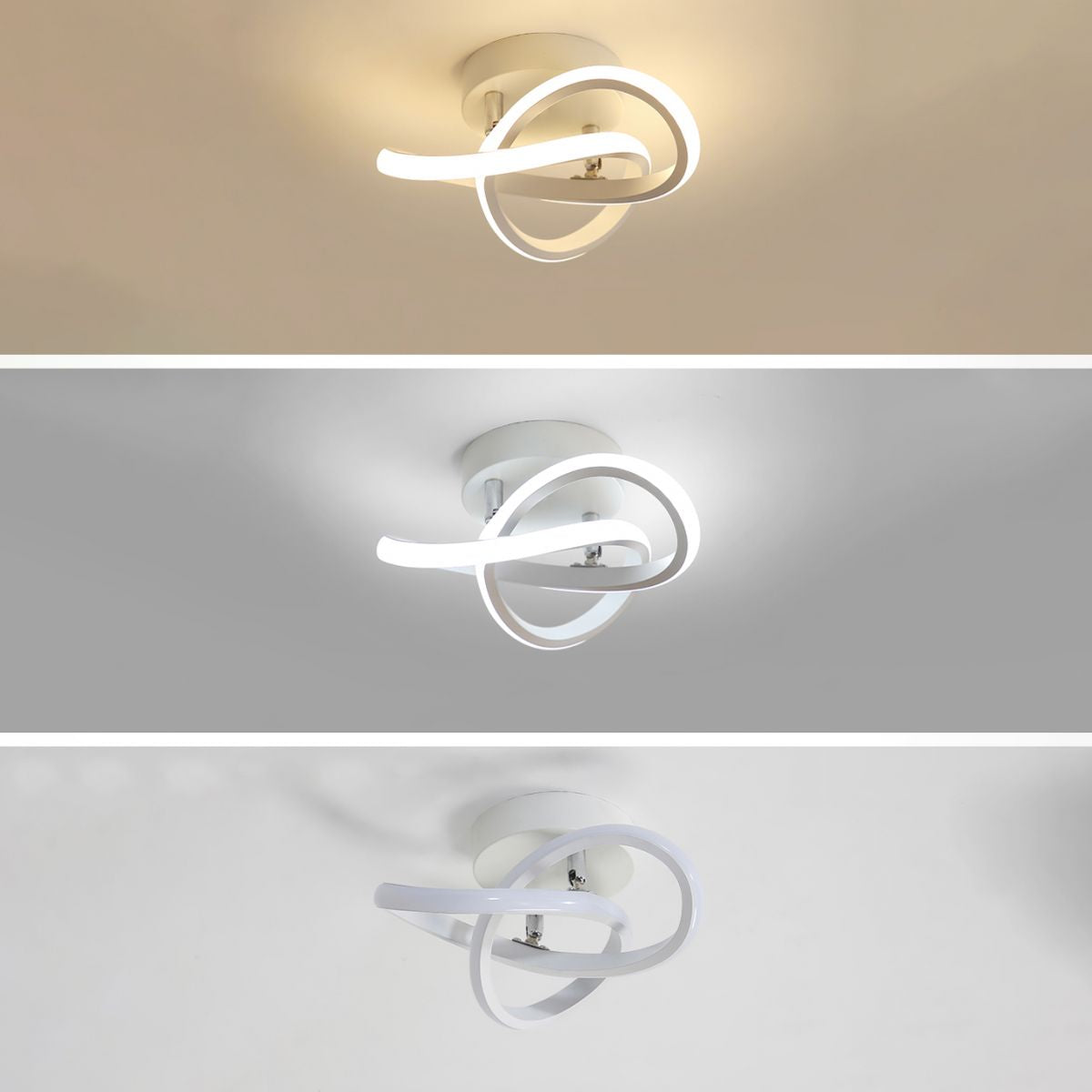 Lámpara de techo LED minimalista Lámpara de montaje en techo en espiral