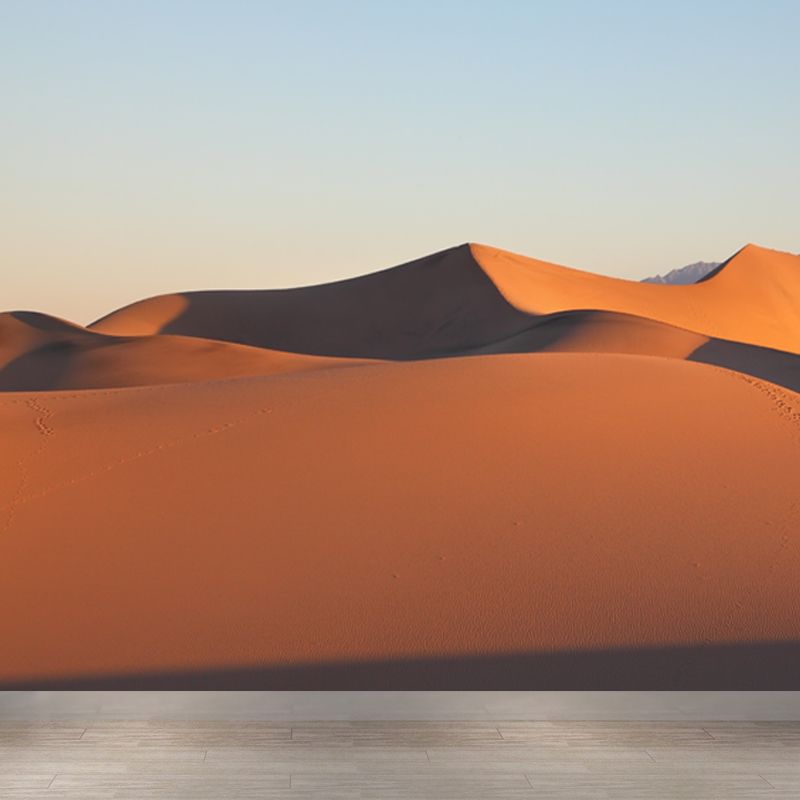 Modern Dune View Wallpaper Mural Yellow Stain Resistant Wall Art for Living Room