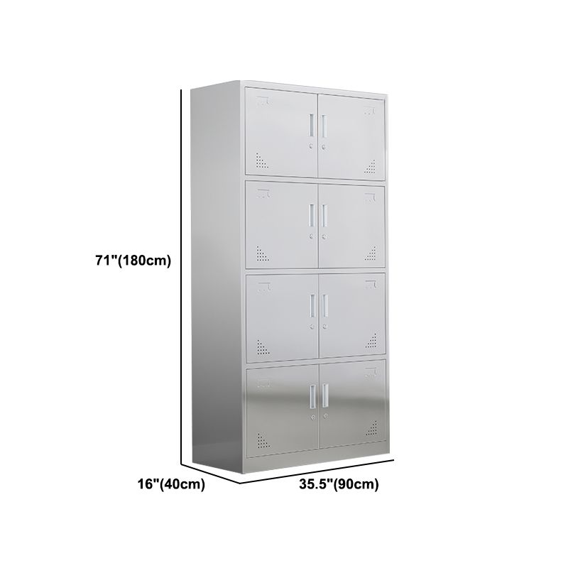 Metal Industrial Cabinet with Hinged Door Gray Steel Storage Cabinet for Bathroom