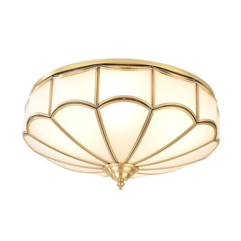 Scalloped Flush Ceiling Light Minimaliste White Glass Flush Mount Lighting Fixture