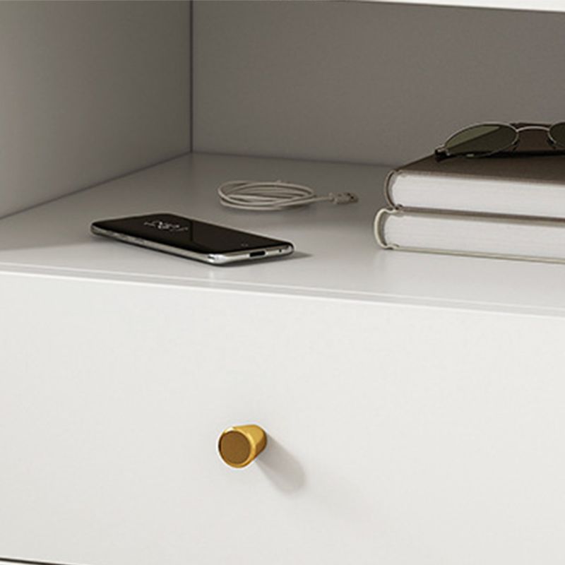 Modern Style Plate Countertop Metal Cabinet Leg White Nightstand