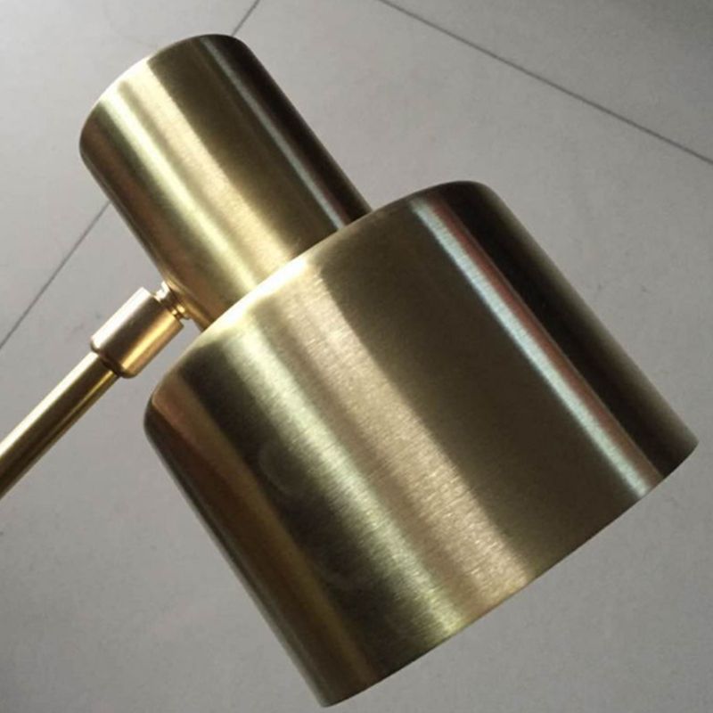Drum Shape Metal Wall Light Modern Style 1-Light Wall Light Sconce in Gold