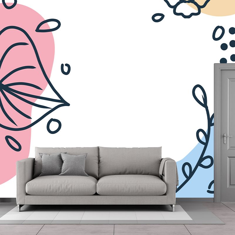 Illustration Wall Mural Wallpaper Plant Decoration Bedroom Wall Mural