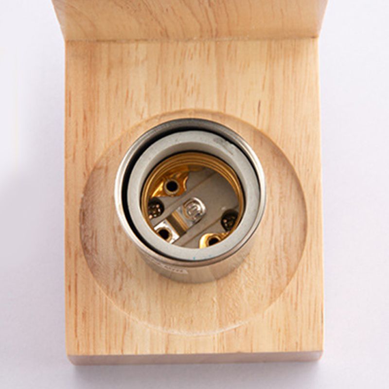 Modern Wood Wall Sconce Rectangle Shape Vanity Lamp with Glass Shade for Bathroom