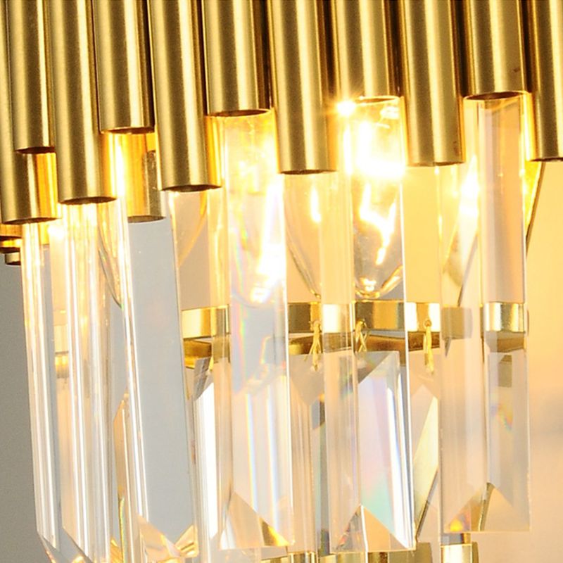 Taps toelopende wand gemonteerd lamp Modern 2 lichten driehoekige kristallen prisma wandlamp in goud voor woonkamer