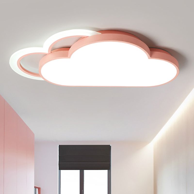 LED-Unterputzleuchte für Schlafzimmer, moderne, deckennahe Beleuchtung mit Cloud-Metallschirm