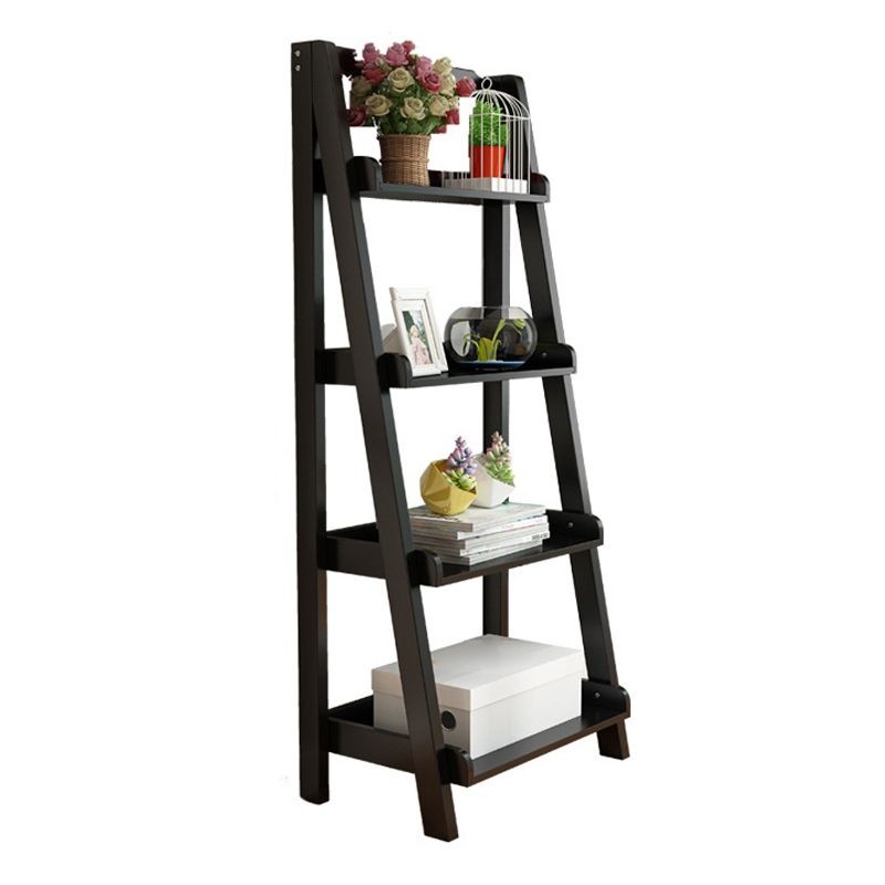 Ladder Bookshelf Modern Wooden Bookcase for Living Room 55.1"H