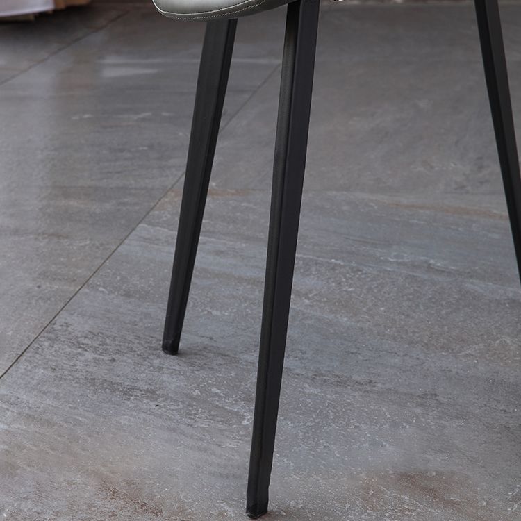 Contemporary Kitchen Dining Side Chair Leather Armless Dining Chairs