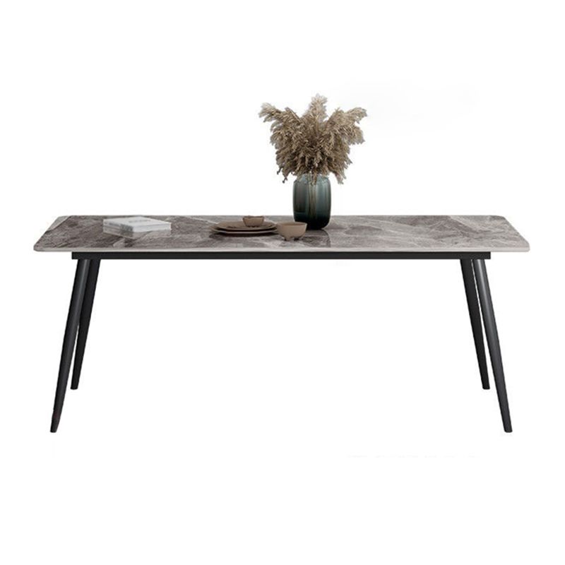 Rectangle Industrial Sintered Stone Table 4 Legs Carbon Steel Base Table for Home