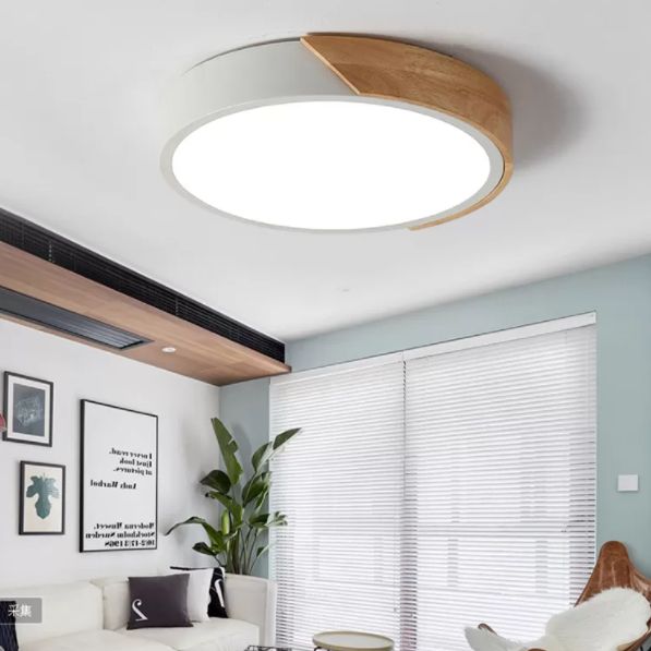 LED moderne Ceiling Light Nordic Creative Macaron Living Room Bedroom Dining Room Study Children's Room Wooden Lamps